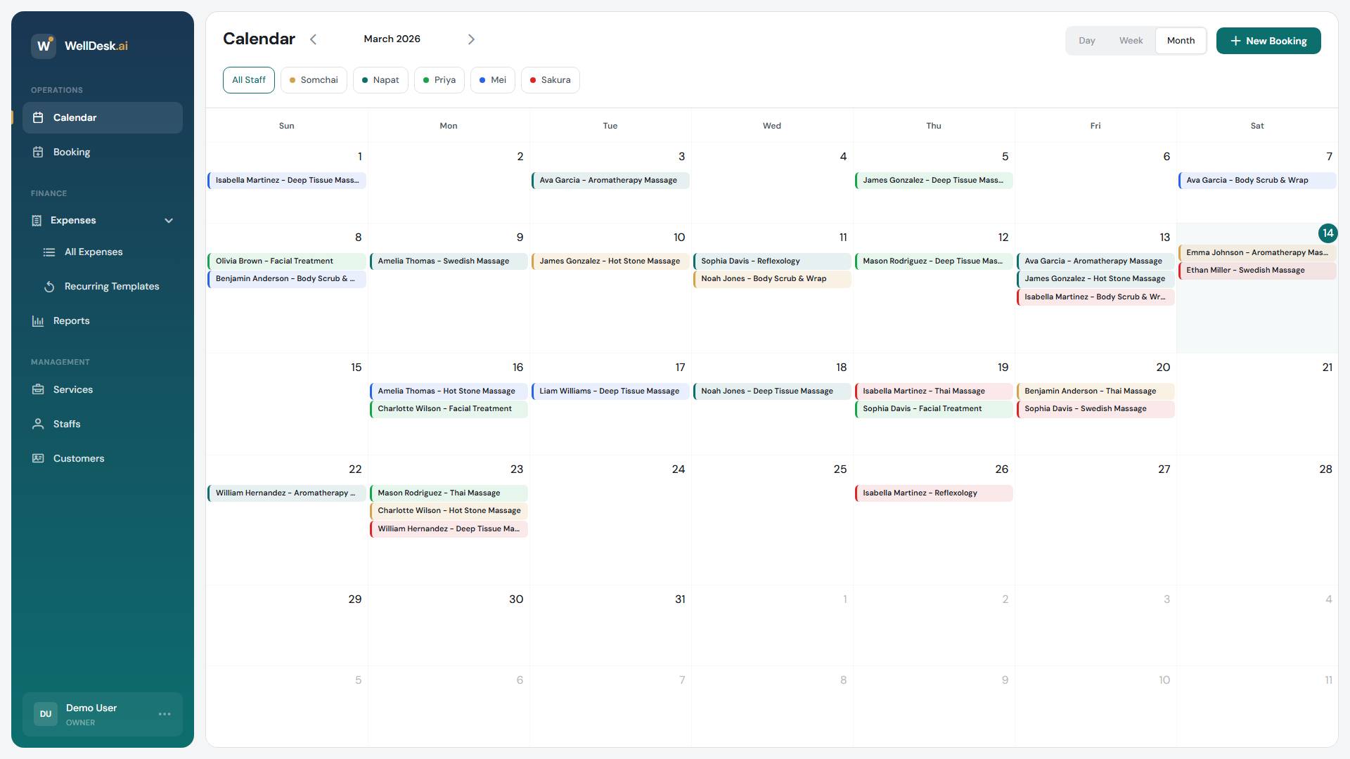 Calendar month view